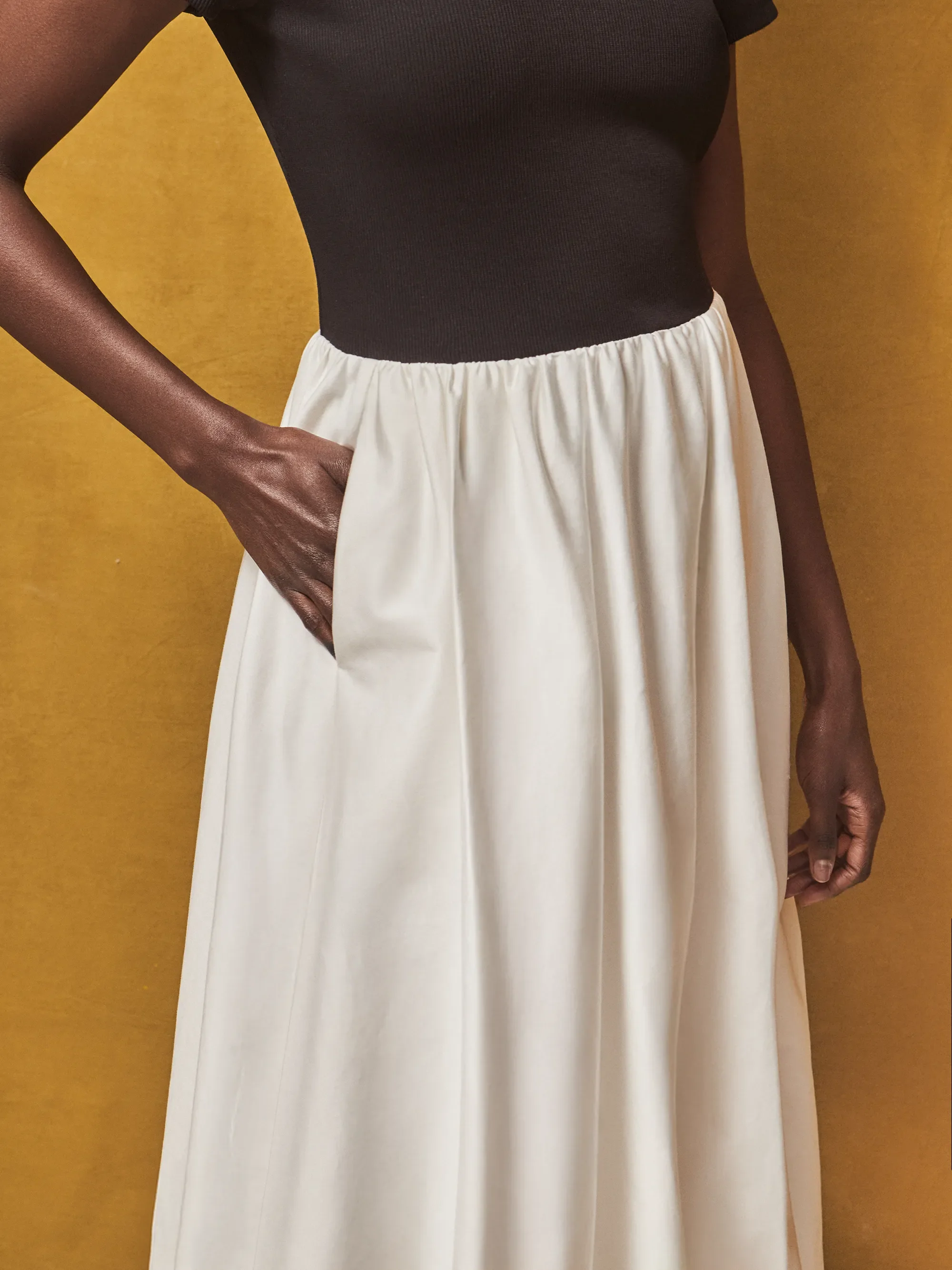 Lucinda Black and White Contrast Bubble-Hem Dress