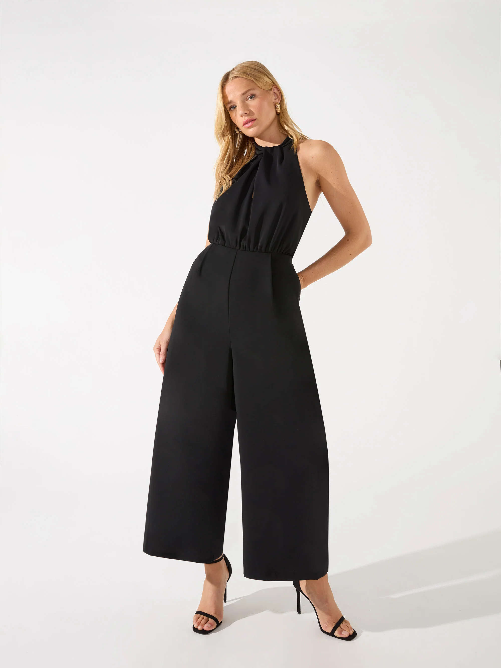 Sophia Twist Neck Culotte Jumpsuit